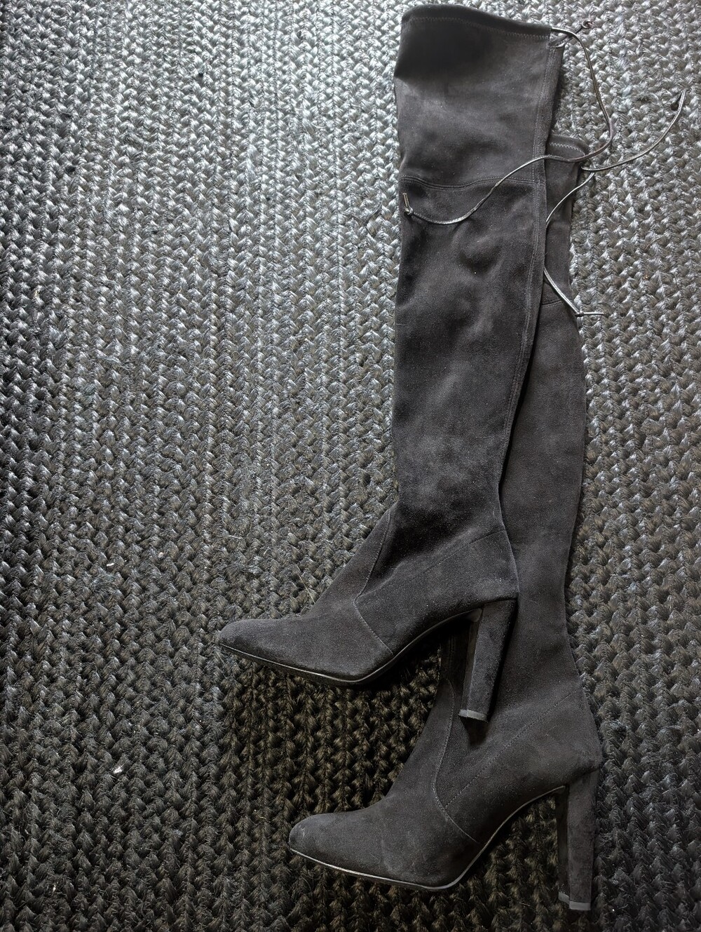 Stuart Weitzman Highland Suede Over The Knee Boots Black